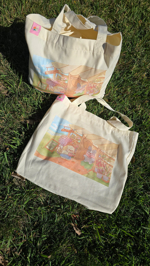 Puppy Flower Shop Tote Bag made with april product_type art-noise.myshopify.com puppy-flower-shop-tote-bag Puppy Flower Shop Tote Bag made with april  art-noise.myshopify.com puppy-flower-shop-tote-bag