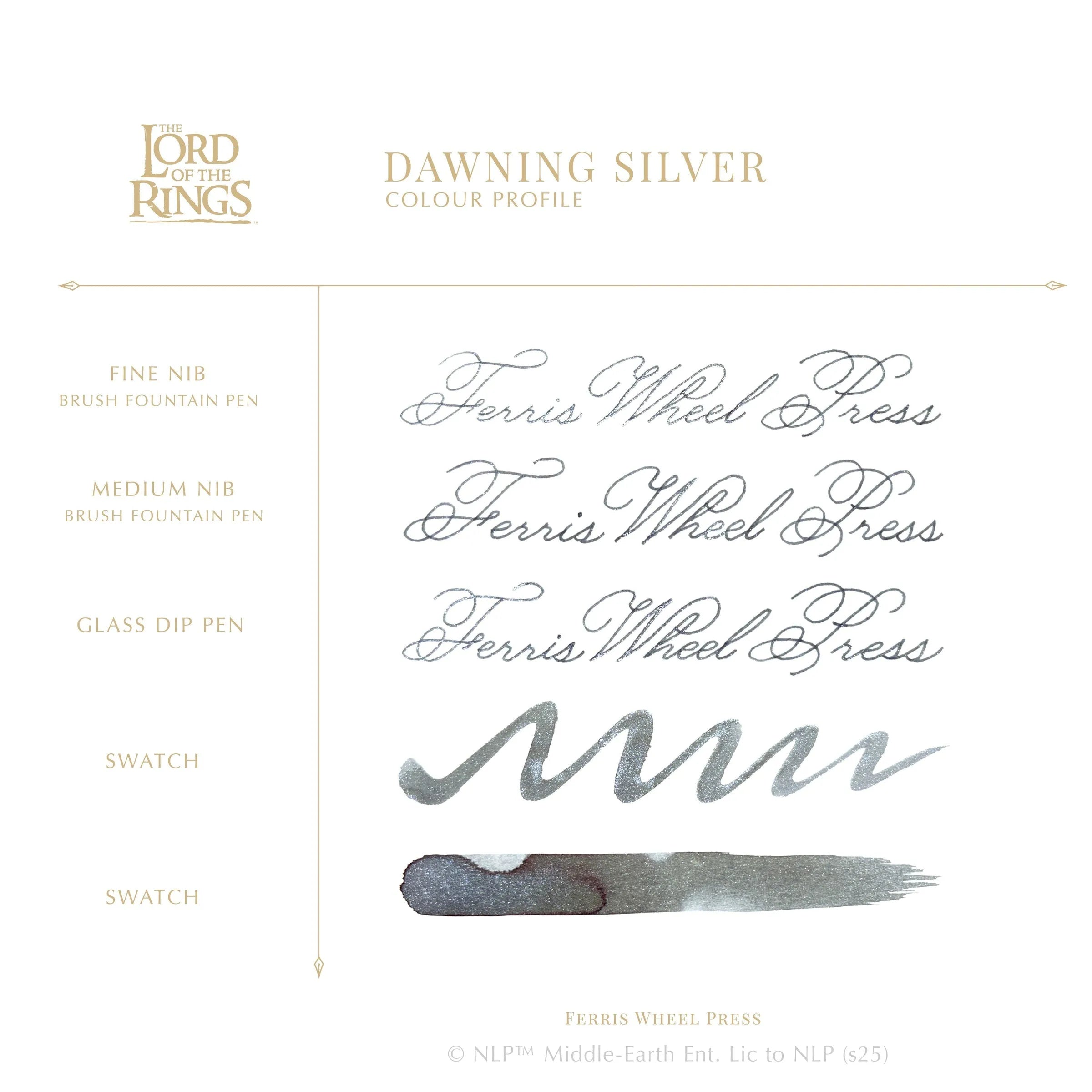  Warner Bros. | The Lord of the Rings | Dawning Silver Ink Ferris Wheel Press  art-noise.myshopify.com warner-bros-the-lord-of-the-rings-dawning-silver-ink