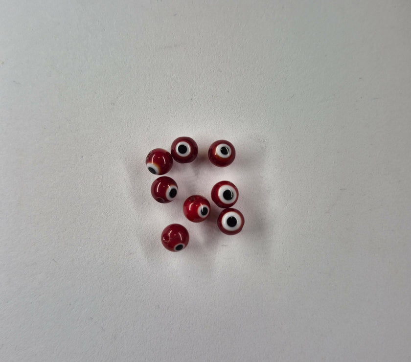 Evil Eye 6mm Glass Fishing Beads 8/pk