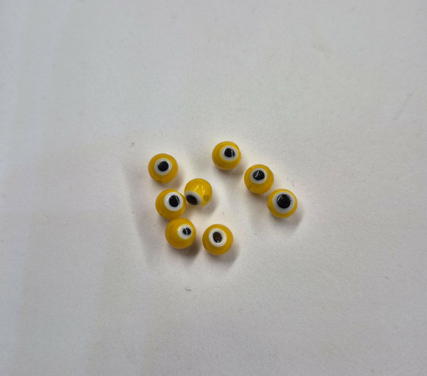 Evil Eye 6mm Glass Fishing Beads 8/pk