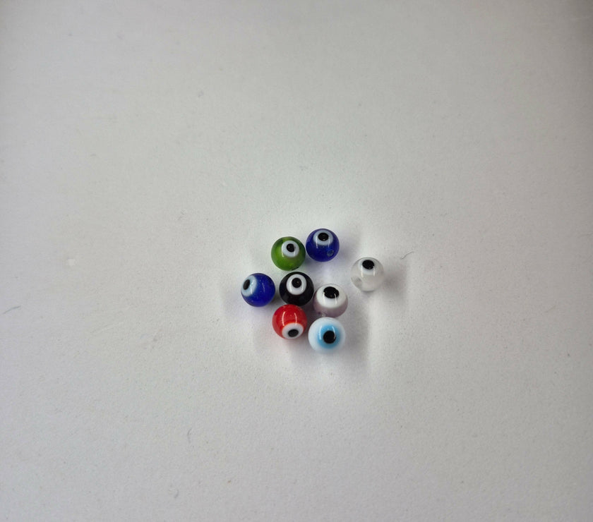Evil Eye 6mm Glass Fishing Beads 8/pk