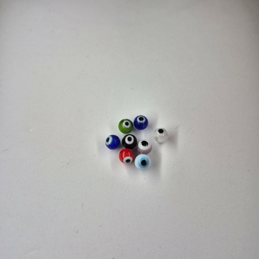 Evil Eye 6mm Glass Fishing Beads 8/pk
