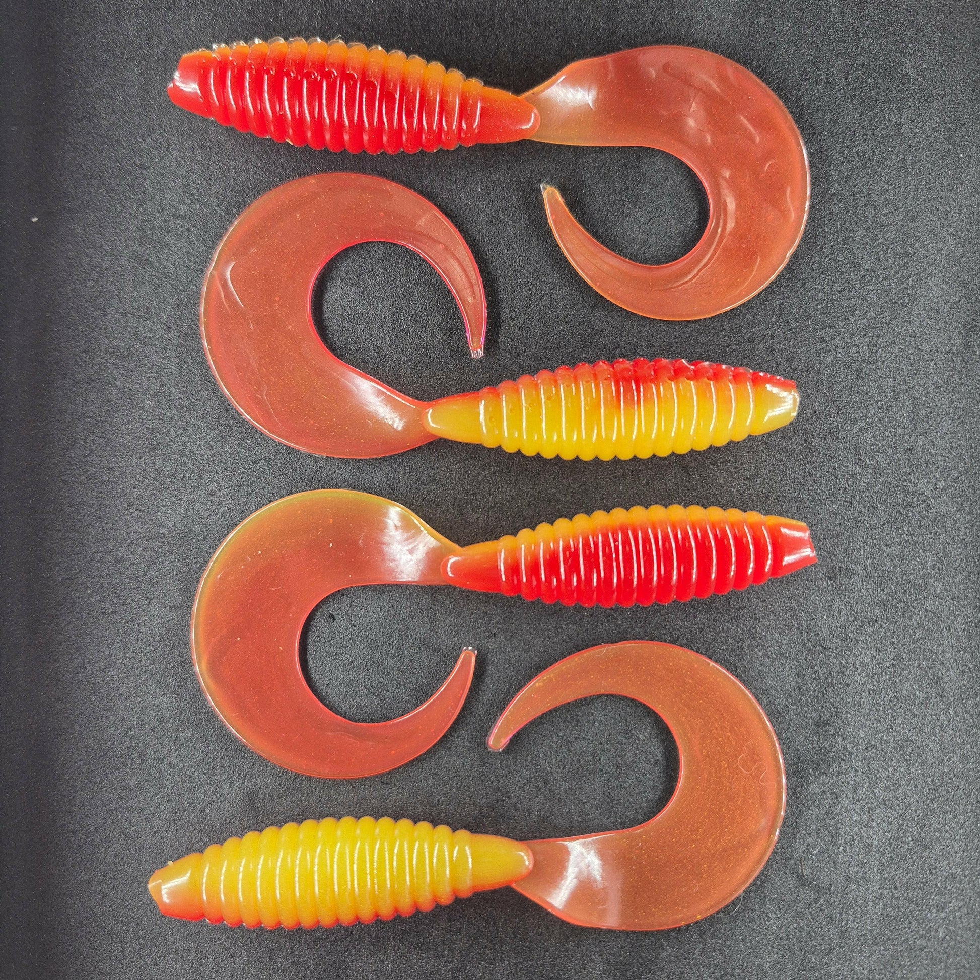 🍁Grampy's Tackle Red/Yellow Soft Plastic Grubs. Stony Tackle Shack artificial soft plastic baits art-noise.myshopify.com grampys-tackle-red-yellow-soft-plastic-grubs-1