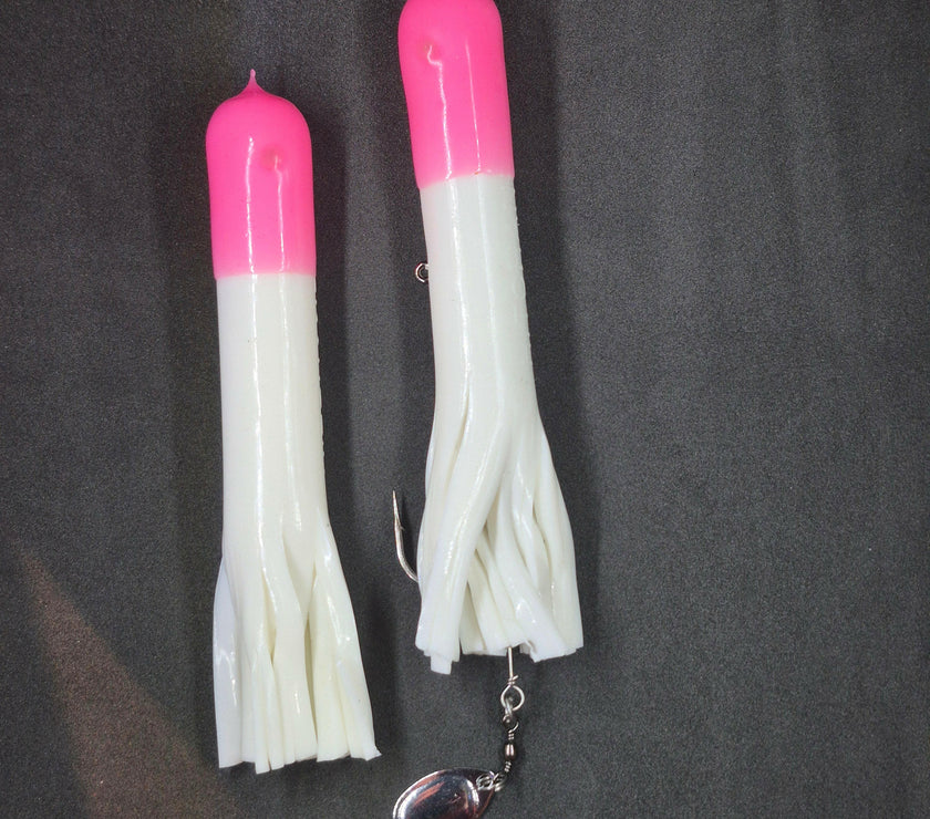 🍁Hitch & Fish 5" Glow Rattle Laker Tube Jigs 2oz
