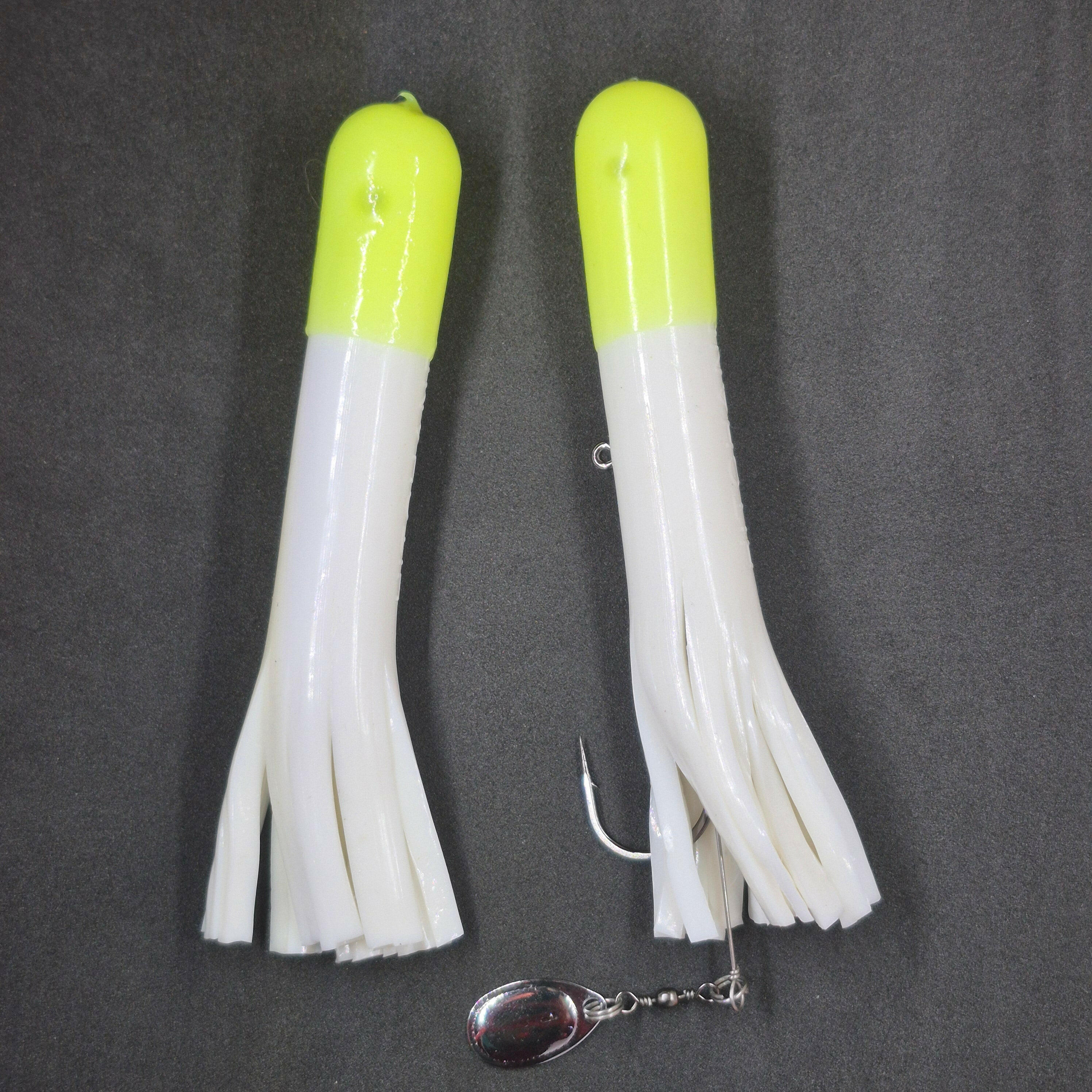 🍁Hitch & Fish 6" Glow Rattle Laker Tube Jigs