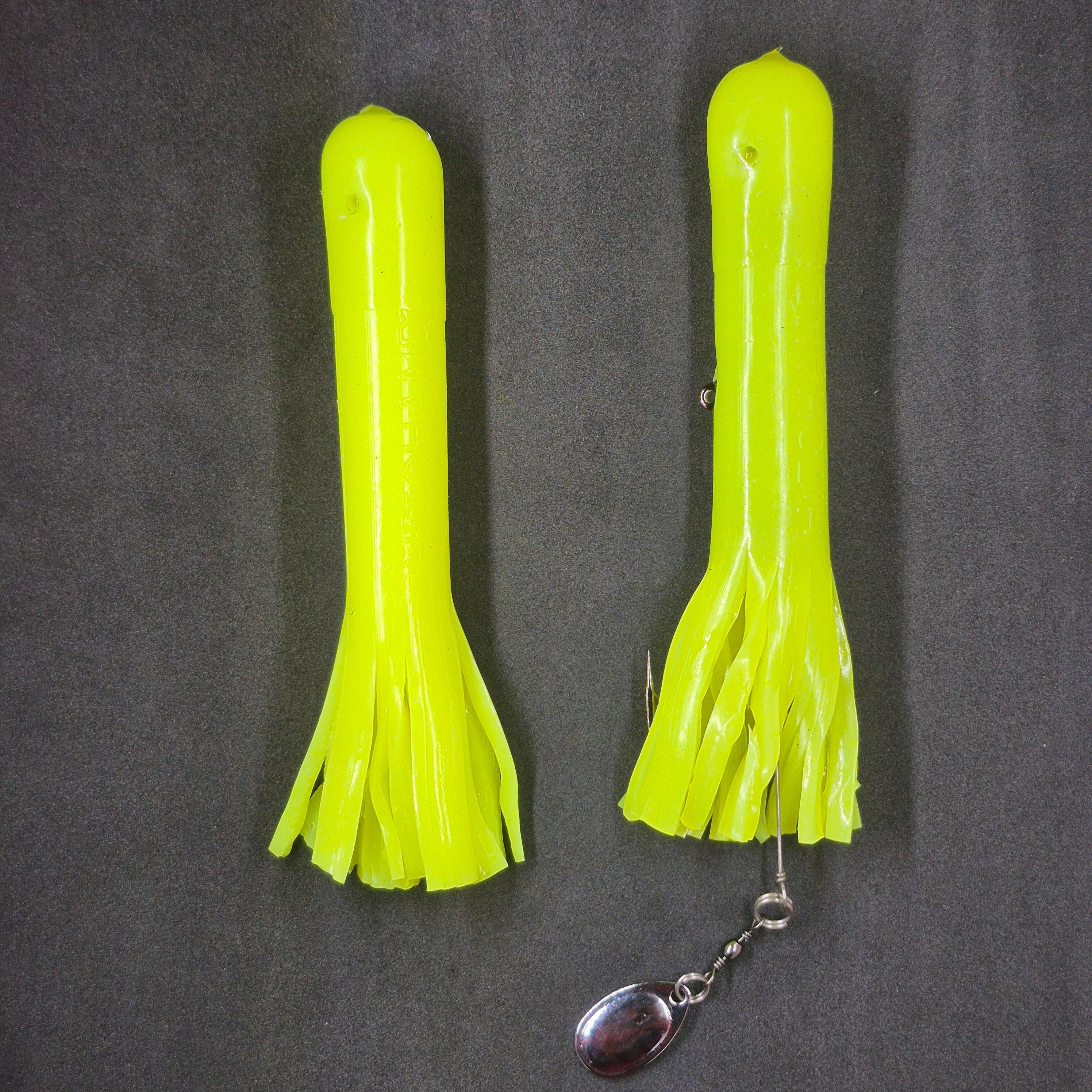 🍁Hitch & Fish 5" Glow Rattle Laker Tube Jigs 2oz