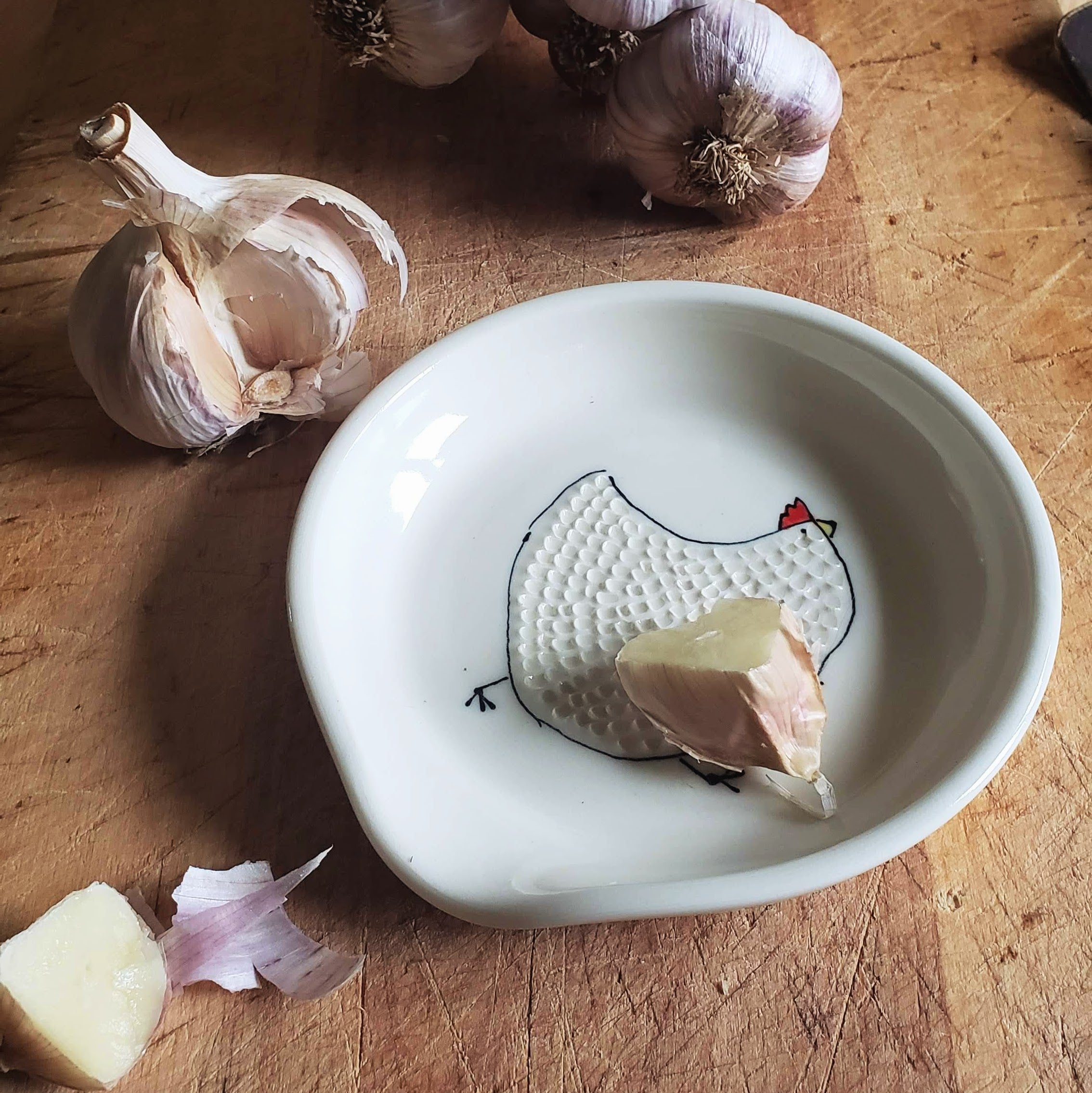 Goat Ridge Farm Garlic Grater - White Chicken