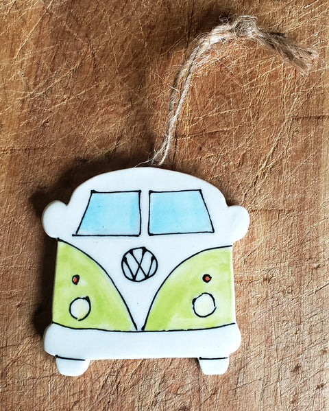 Goat Ridge Farm Ornament - VW Bus, Green Goat Ridge Farms Homeware art-noise.myshopify.com goat-ridge-farm-ornament-vw-bus-green