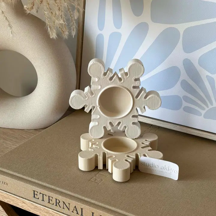 Holiday Snowflake Tealight Candle Holder | Christmas Decor