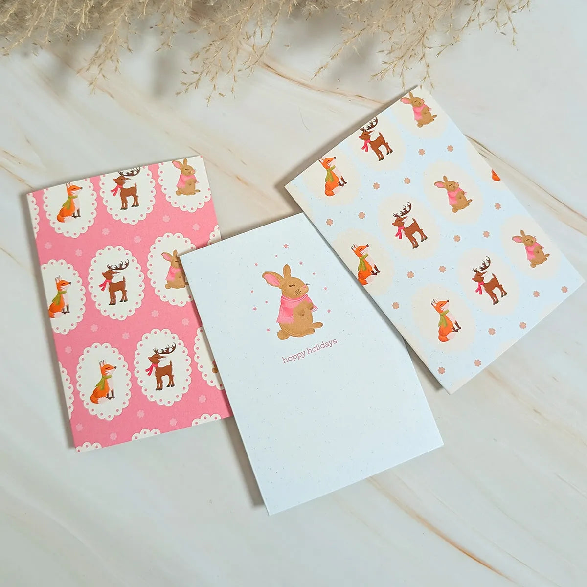  Cozy Woodland Animals Mini Holiday Card Cheeky Peach Designs Cards art-noise.myshopify.com cozy-woodland-animals-mini-holiday-card