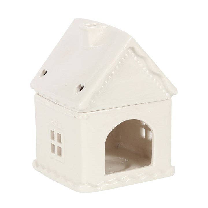 White Christmas Gingerbread House Oil Burner Eloise and Oliver Wax Melter art-noise.myshopify.com white-christmas-gingerbread-house-oil-burner