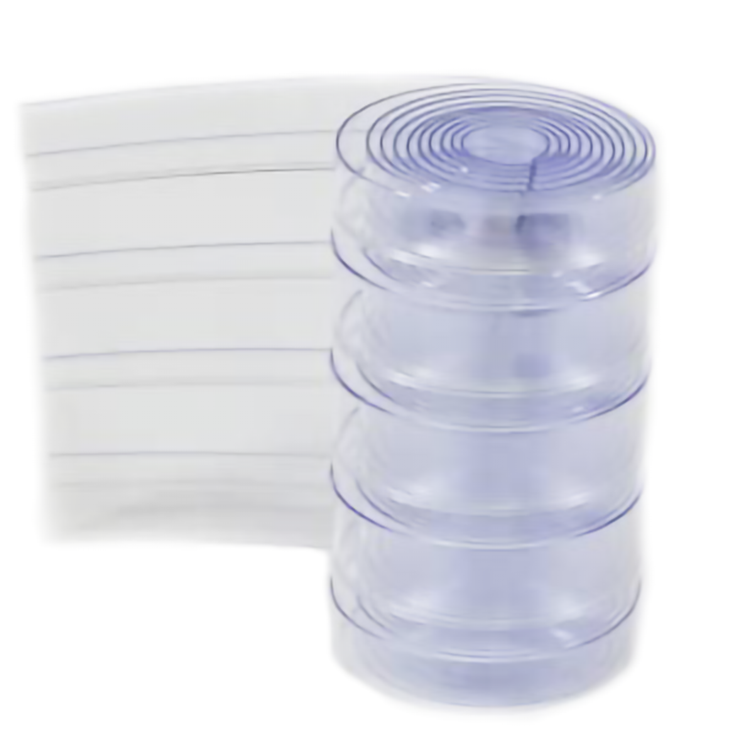 Byson PVC Strip Curtains, Smooth Standard 2mm x 8in Clear with Blue tint - Custom Kit