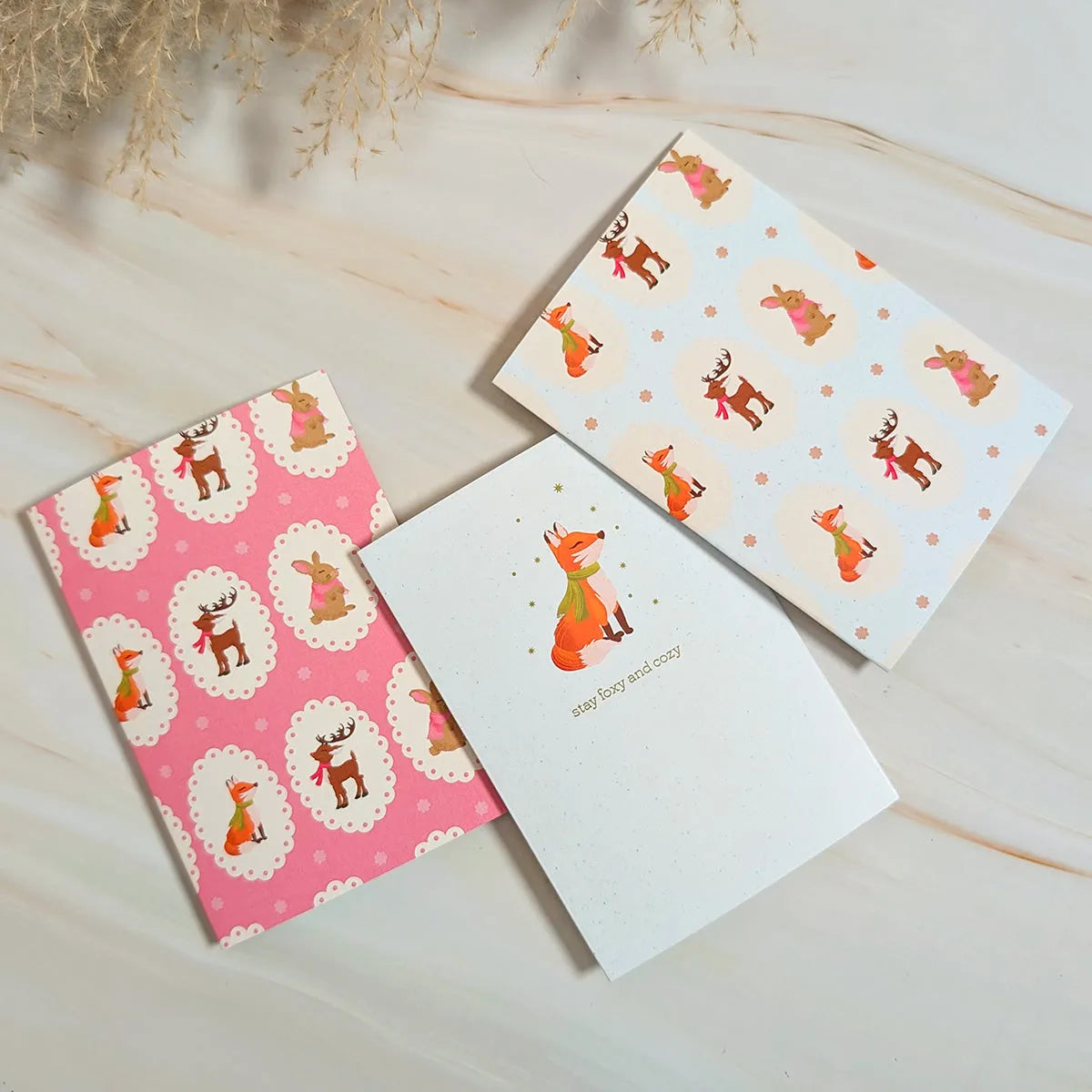  Stay Foxy and Cozy Mini Holiday Card Cheeky Peach Designs Cards art-noise.myshopify.com stay-foxy-and-cozy-mini-holiday-card