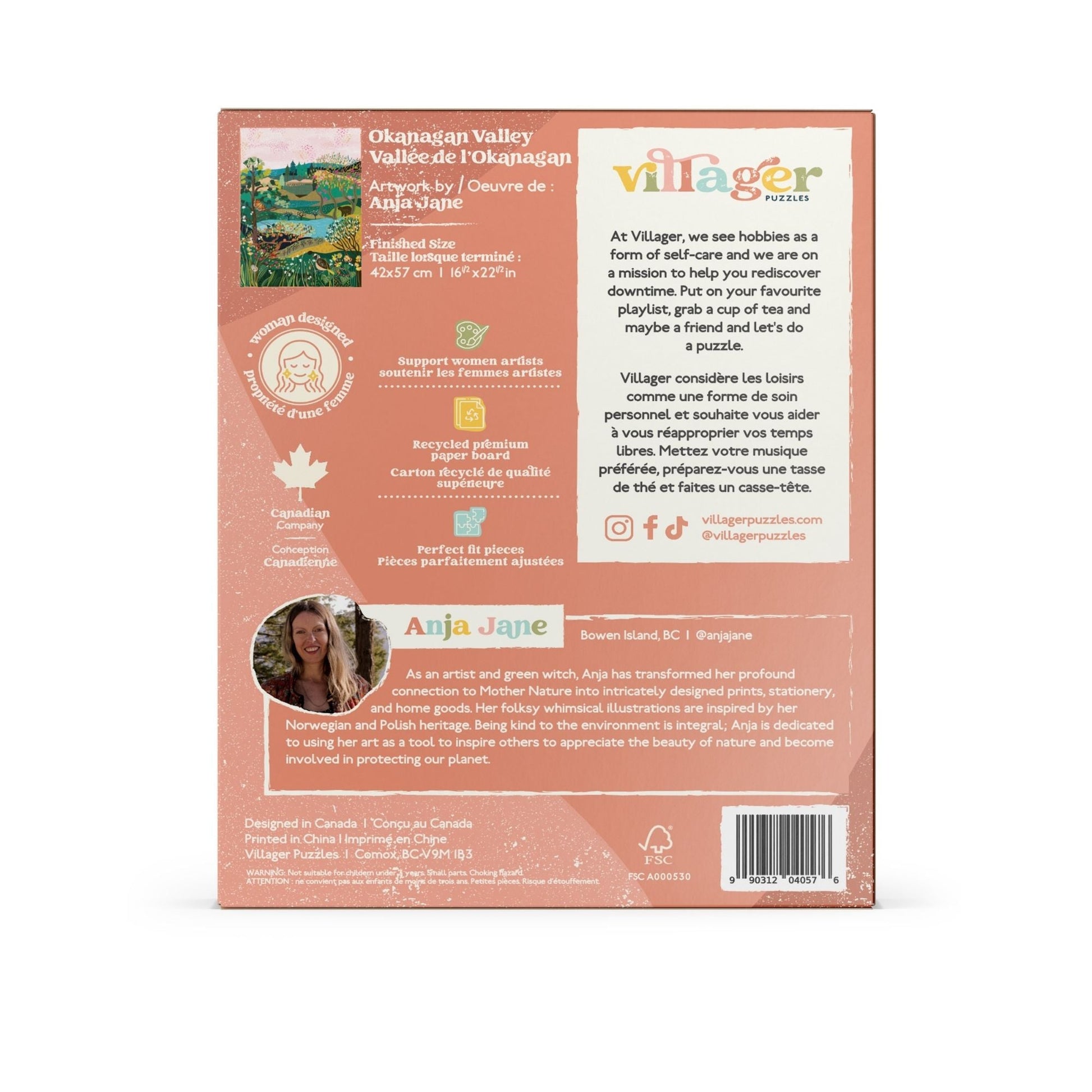 Okanagan Valley | 500-Piece Puzzle for Adults | Designed in Canada by Anja Jane Villager Puzzles Puzzle art-noise.myshopify.com okanagan-valley-500-piece-puzzle-for-adults-designed-in-canada-by-anja-jane