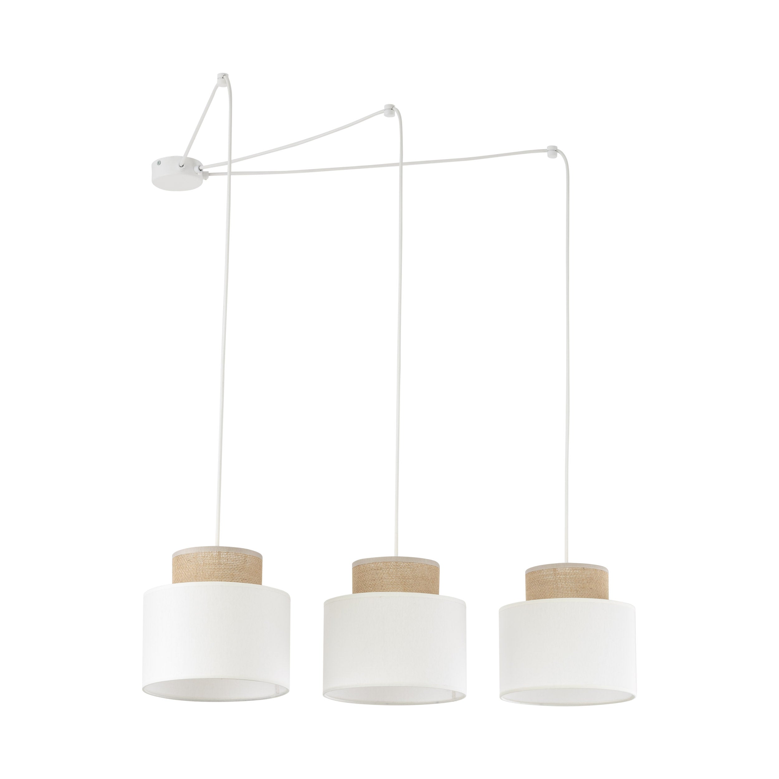 DUO White Jute Natural Suspension Light 3 LumoCrafts product_type art-noise.myshopify.com duo-white-jute-natural-suspension-light-3