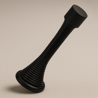 Spring Door Stop – Flexible Steel Coil with Rubber Tip, Silver/Black/Gold
