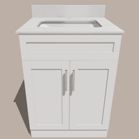 24-Inch Shaker Bathroom Vanity — White or Gray | Plywood Cabinet, Solid-Wood Doors, Soft-Close 3-Way Clip-On Hinges