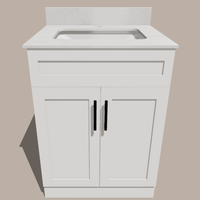24-Inch Shaker Bathroom Vanity — White or Gray | Plywood Cabinet, Solid-Wood Doors, Soft-Close 3-Way Clip-On Hinges