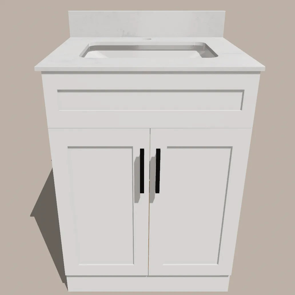  24-Inch Shaker Bathroom Vanity — White or Gray | Plywood Cabinet, Solid-Wood Doors, Soft-Close 3-Way Clip-On Hinges Good Day Building Supply Inc. Bathroom Vanity art-noise.myshopify.com 24-inch-shaker-bathroom-vanity-white-or-gray-plywood-cabinet-solid-wood-doors-soft-close-3-way-clip-on-hinges
