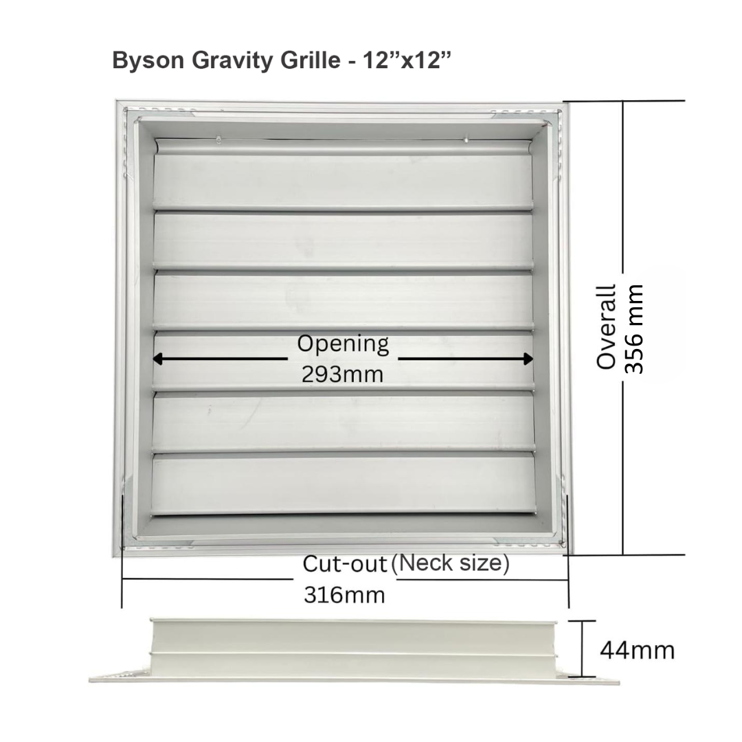 Byson Gravity Grilles, Aluminum - Anodized