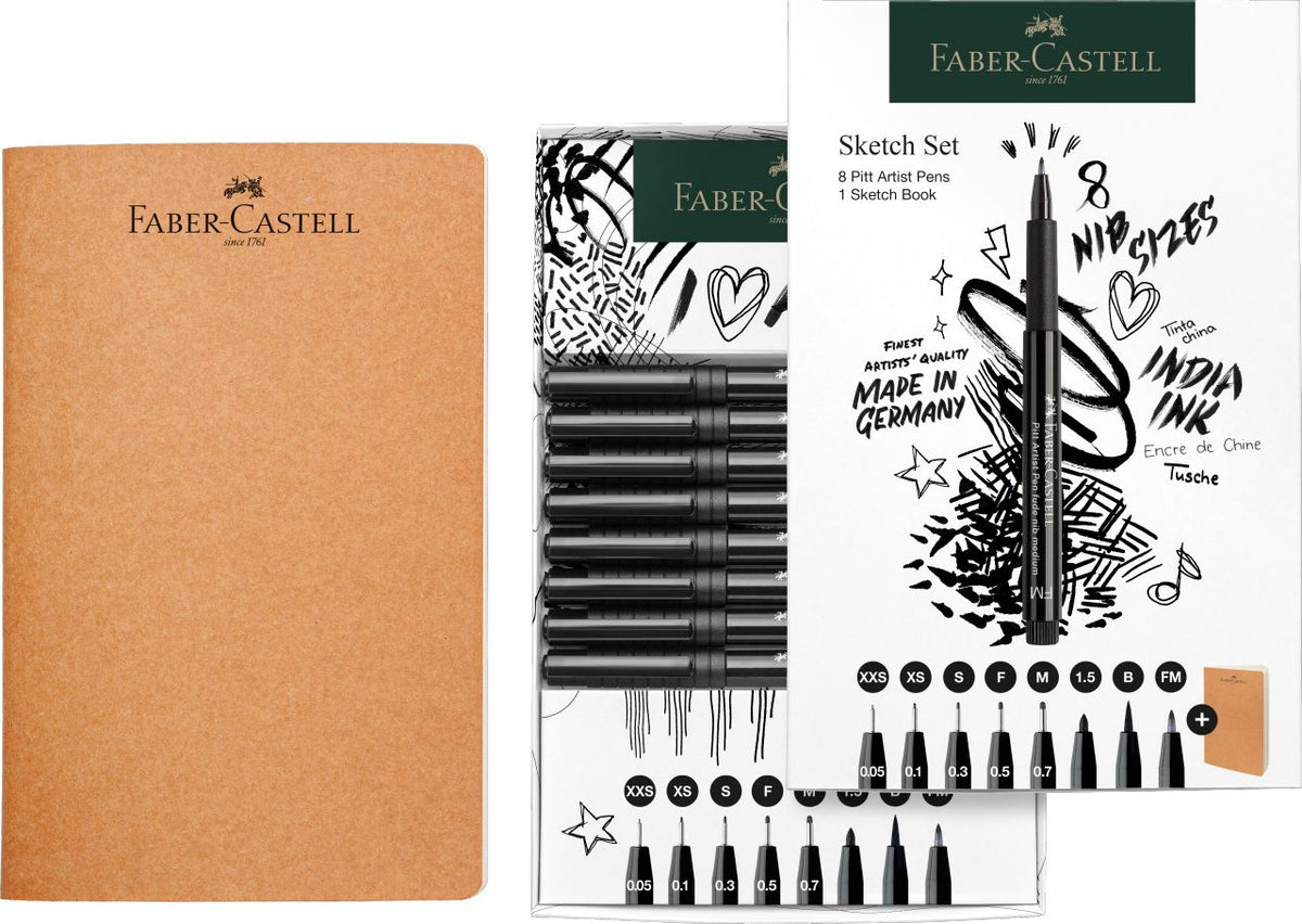 Faber-Castell - Pitt Artist Pen Set +Sketchbook