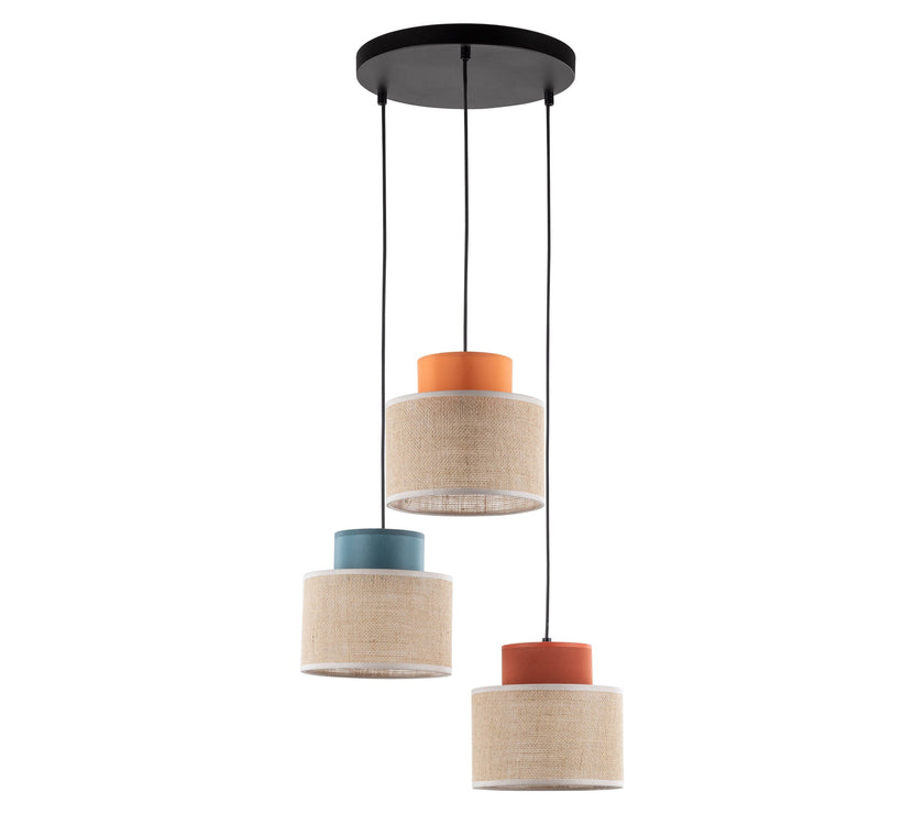 DUO Jute Mix Natural Pendant Light 3