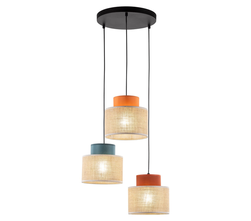 DUO Jute Mix Natural Pendant Light 3