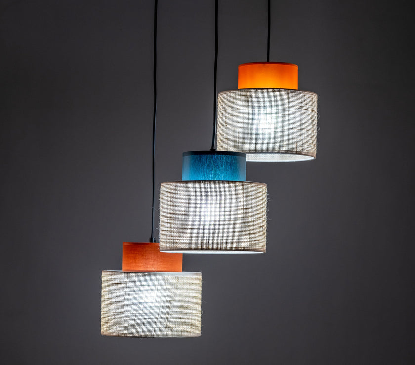 DUO Jute Mix Natural Pendant Light 3