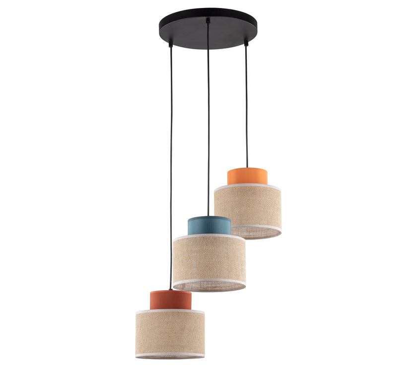 DUO Jute Mix Natural Pendant Light 3