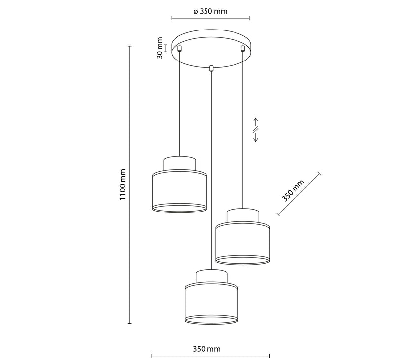 DUO Jute Mix Natural Pendant Light 3