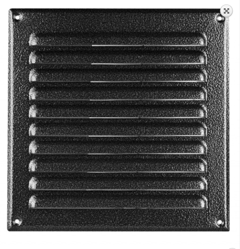 Byson Flat Steel Fixed Grille with Screen - Antique Black finish