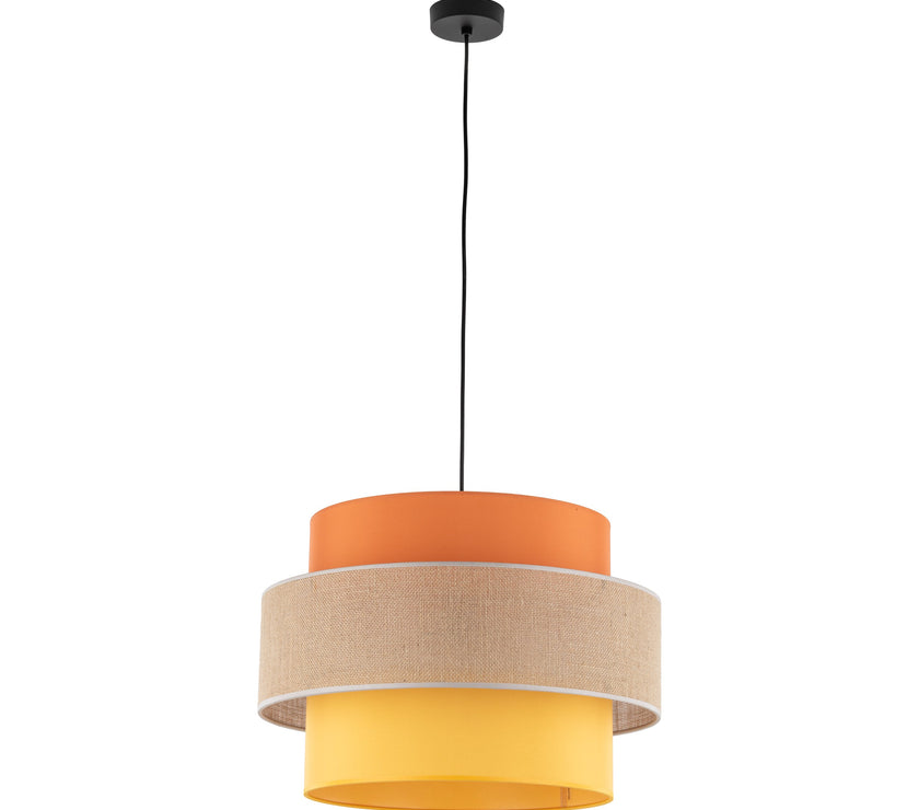 TRIO Jute Mid-Century Boho Large Pendant Light