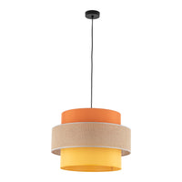 TRIO Jute Mid-Century Boho Large Pendant Light
