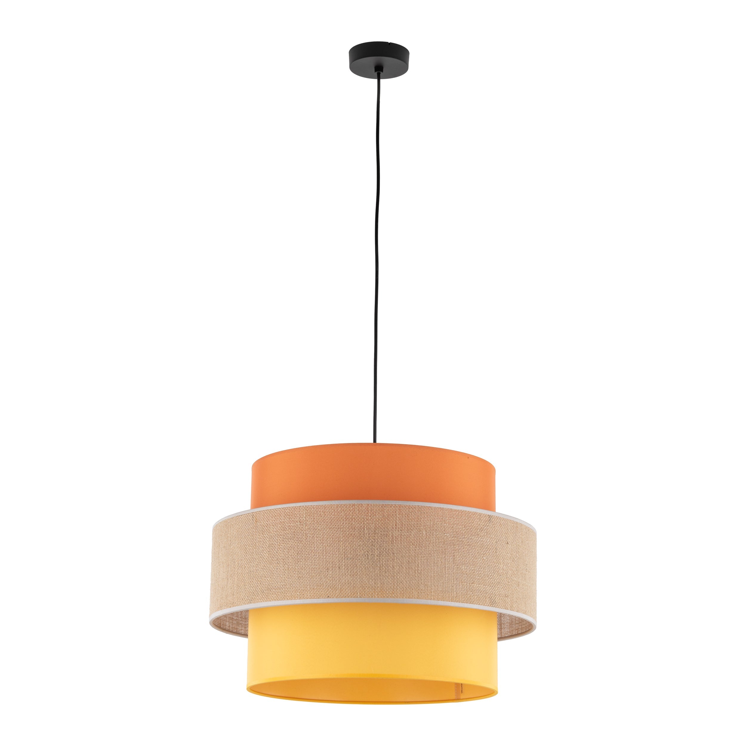 TRIO Jute Mid-Century Boho Large Pendant Light