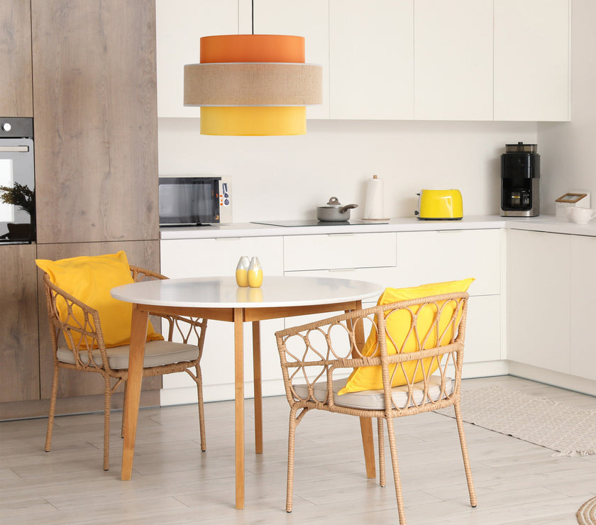 TRIO Jute Mid-Century Boho Large Pendant Light