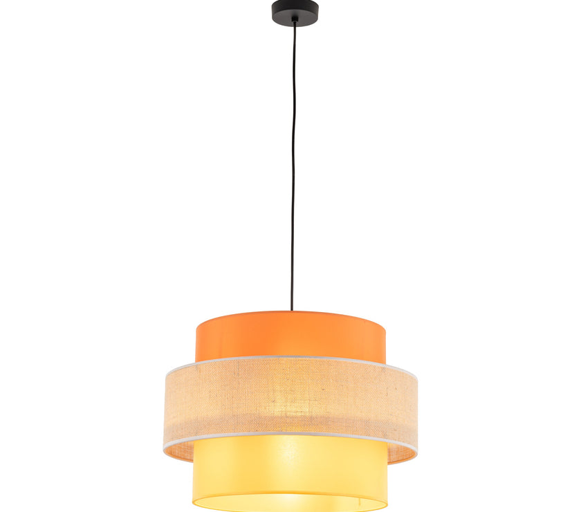 TRIO Jute Mid-Century Boho Large Pendant Light