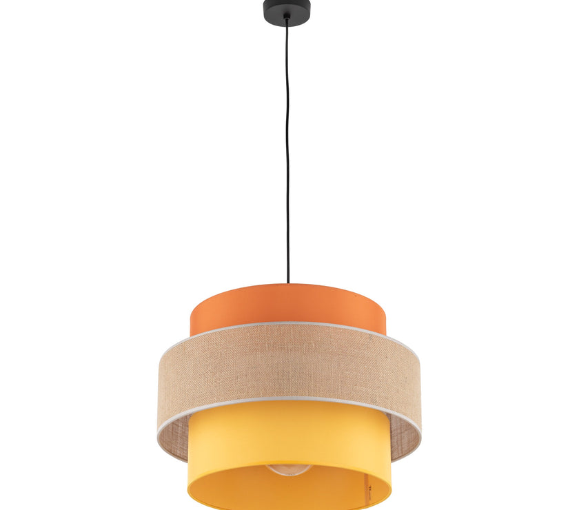 TRIO Jute Mid-Century Boho Large Pendant Light