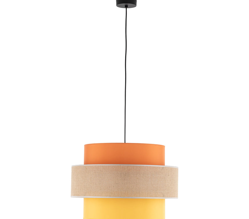 TRIO Jute Mid-Century Boho Large Pendant Light