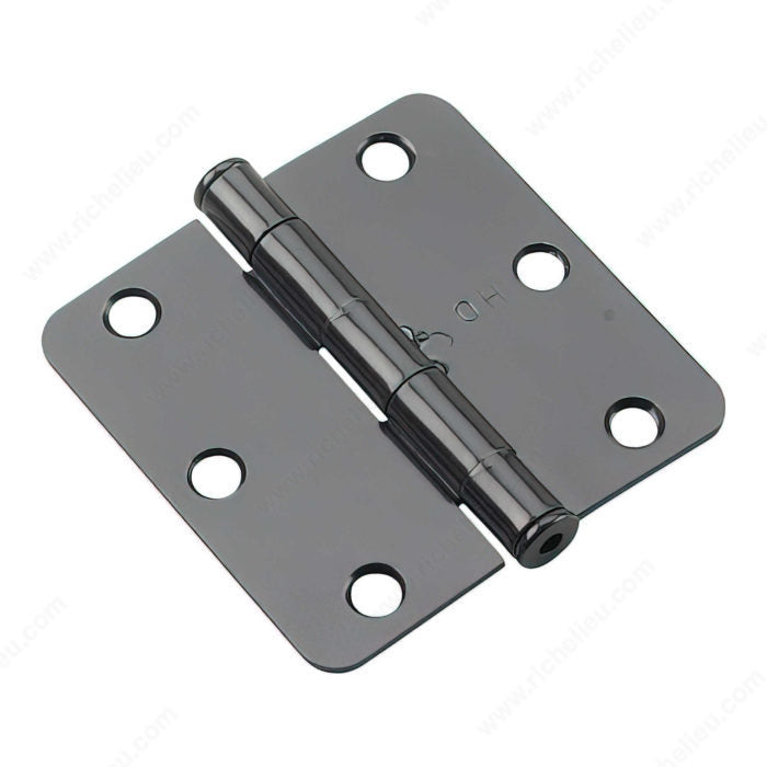 Onward - 3" Full Mortise Butt Hinge - 1/4" Radius Black