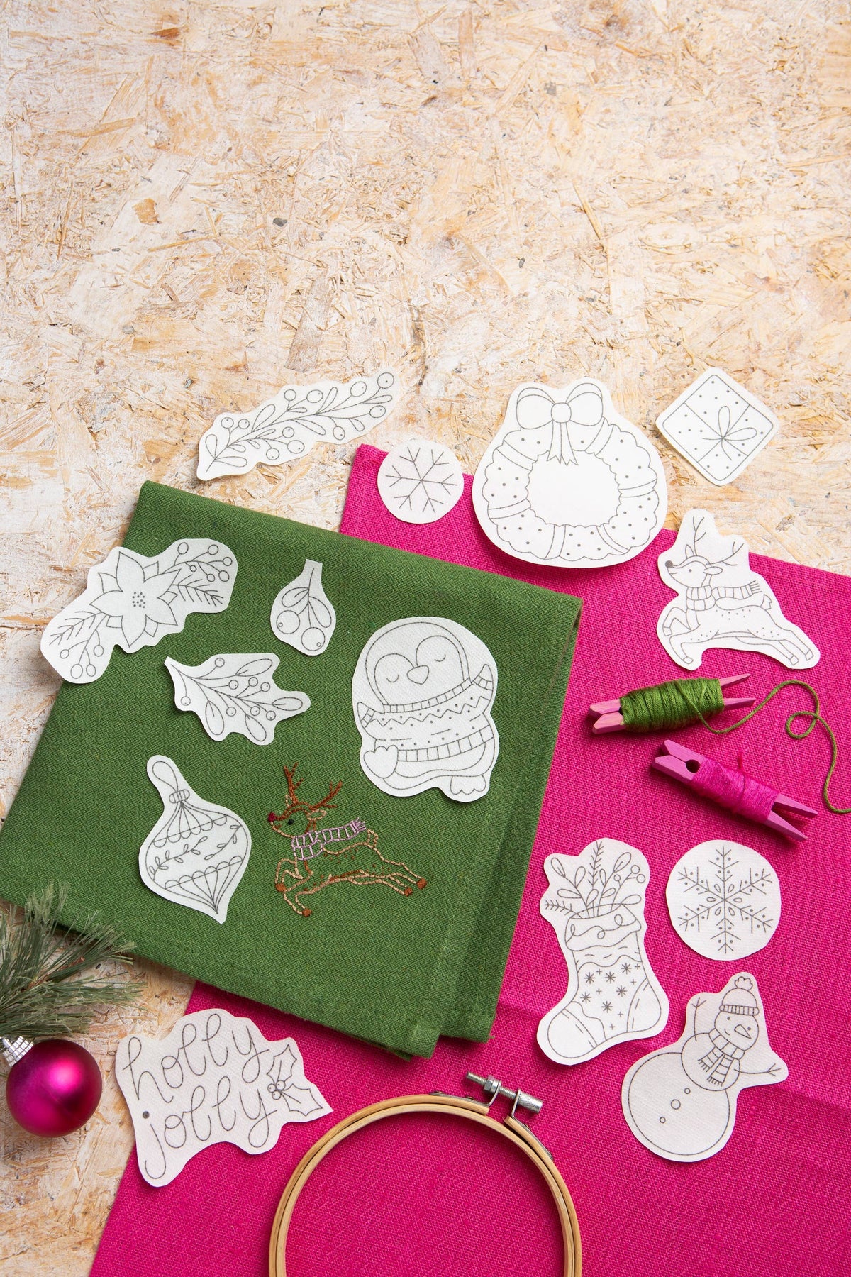 Christmas Cheer Stick & Stitch Embroidery Pack