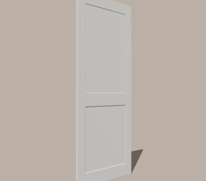 Carrera 2‑Panel Beveled Shaker Interior Door – Hollow Core, Primed