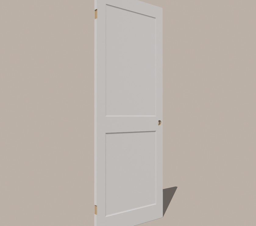 Carrera 2‑Panel Beveled Shaker Interior Door – Hollow Core, Primed