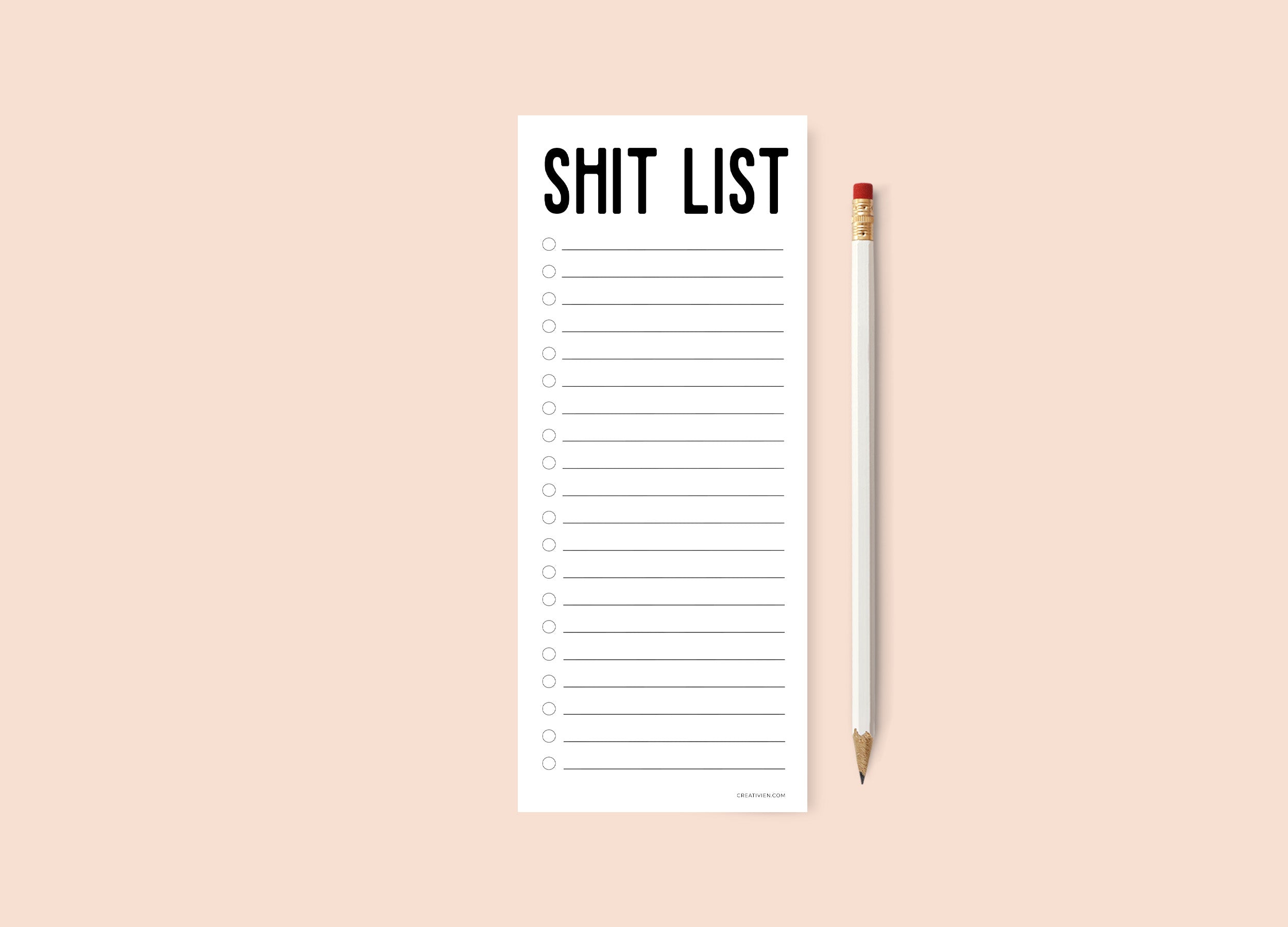 Shit List Notepad Creativien product_type art-noise.myshopify.com shit-list-notepad