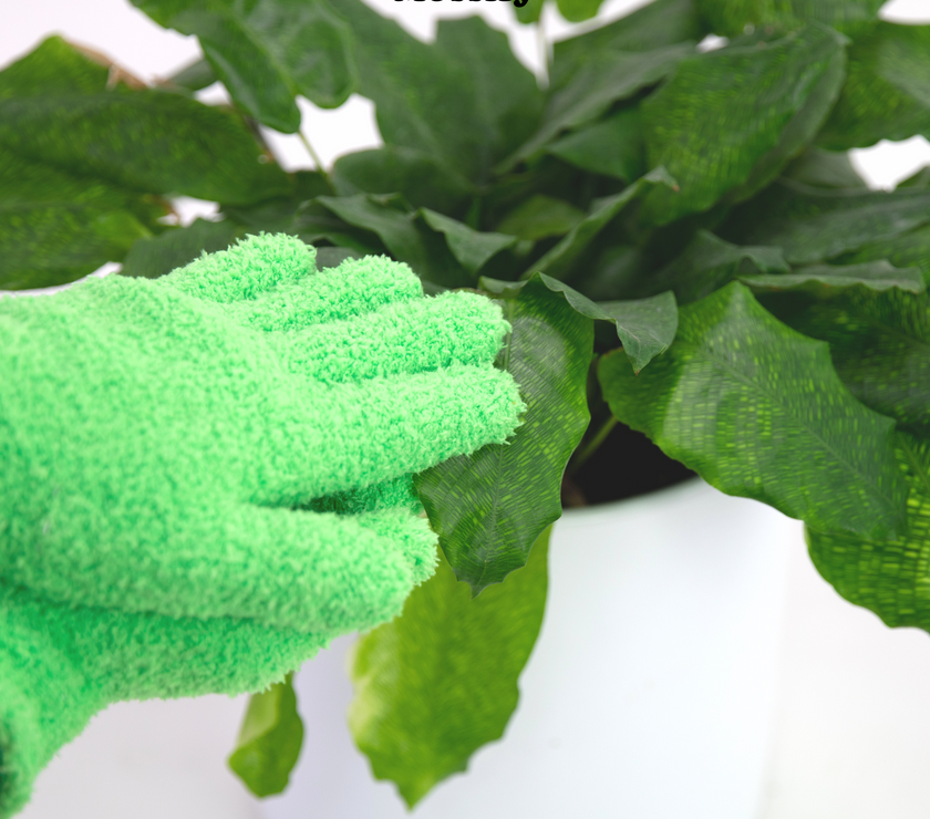 1 Pair Leaf Shining Microfiber Gloves