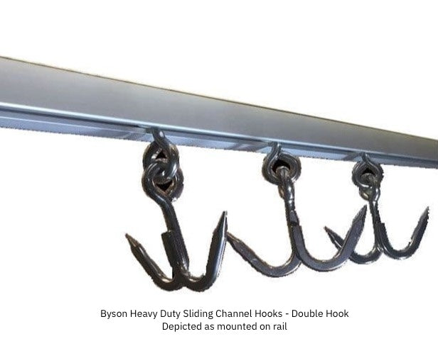 Byson Heavy Duty Sliding Channel Hooks - Pack of 4