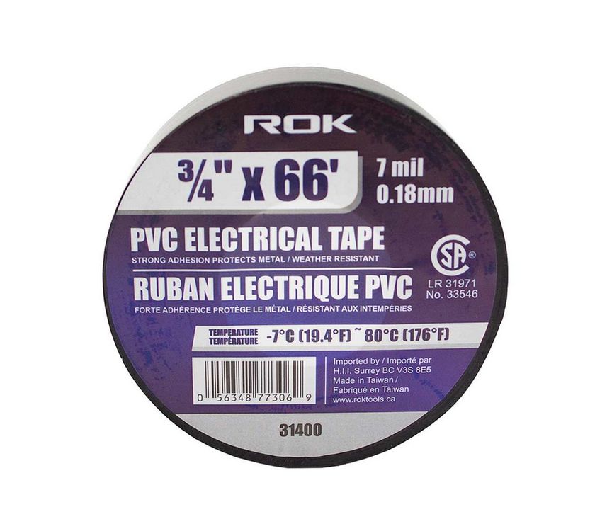 ROK - 3/4" PVC ELECTRICAL TAPE- BLACK