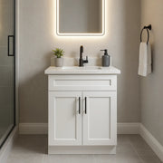  24-Inch Shaker Bathroom Vanity — White or Gray | Plywood Cabinet, Solid-Wood Doors, Soft-Close 3-Way Clip-On Hinges Good Day Building Supply Inc. Bathroom Vanity art-noise.myshopify.com 24-inch-shaker-bathroom-vanity-white-or-gray-plywood-cabinet-solid-wood-doors-soft-close-3-way-clip-on-hinges