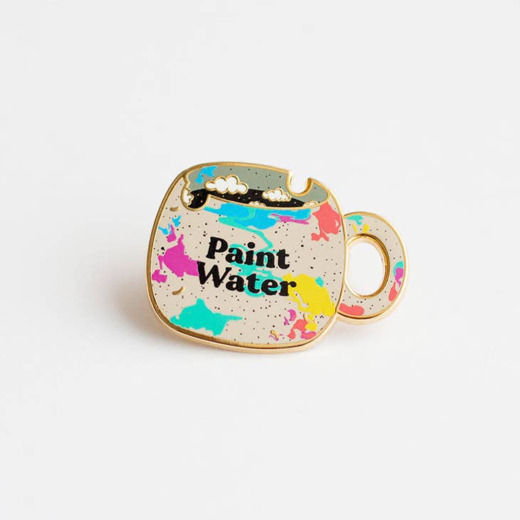 The Gray Muse - Paint Water Cup Enamel Pin - Art Noise