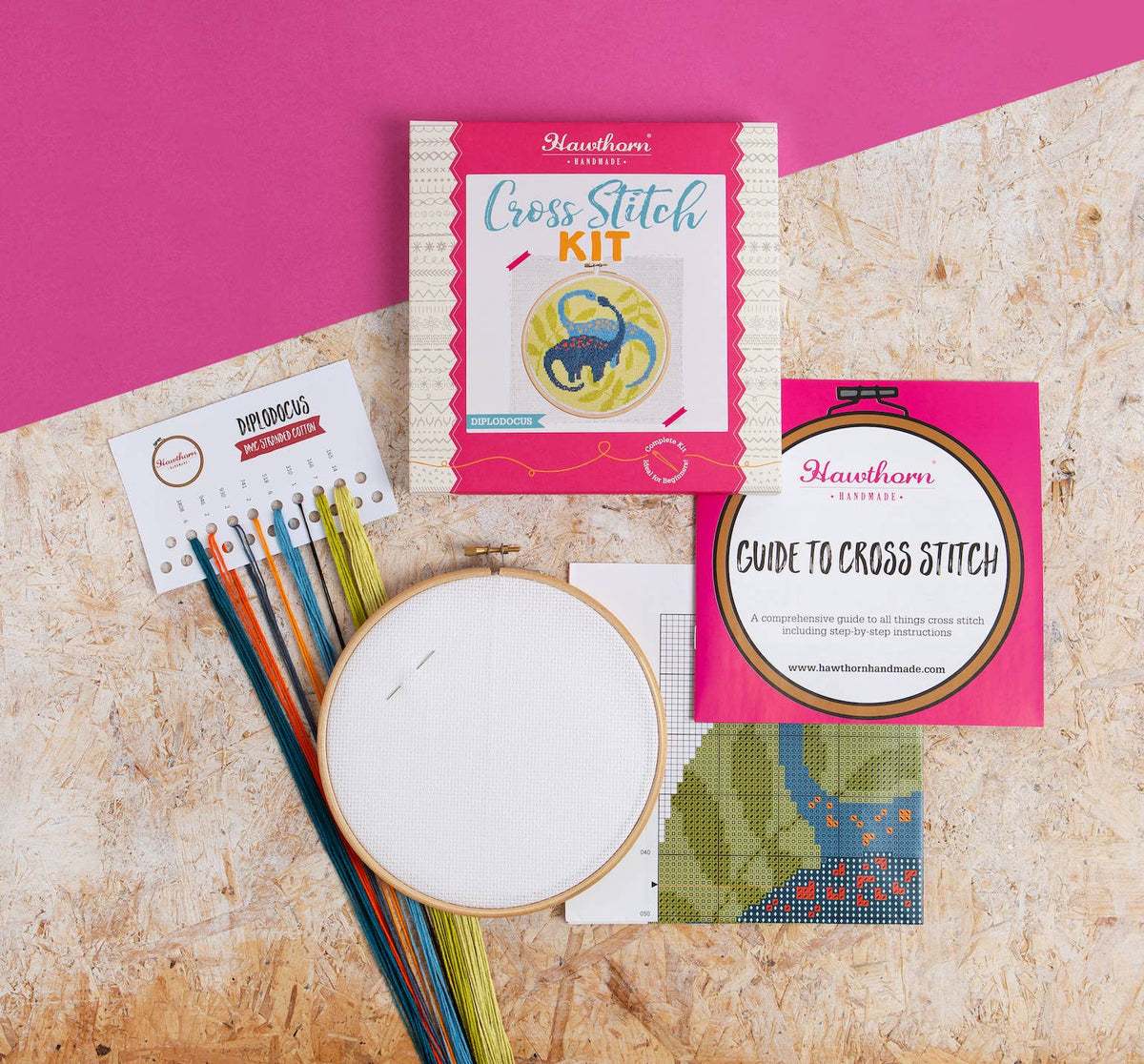 Diplodocus Cross Stitch Kit | Dinosaur Craft Kit