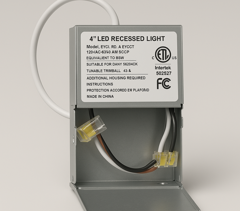 4" Ultra-Thin LED Pot Light – 5CCT Selectable | Junction Box + IC Rated